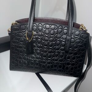 Coach Black Embossed Leather Handbag